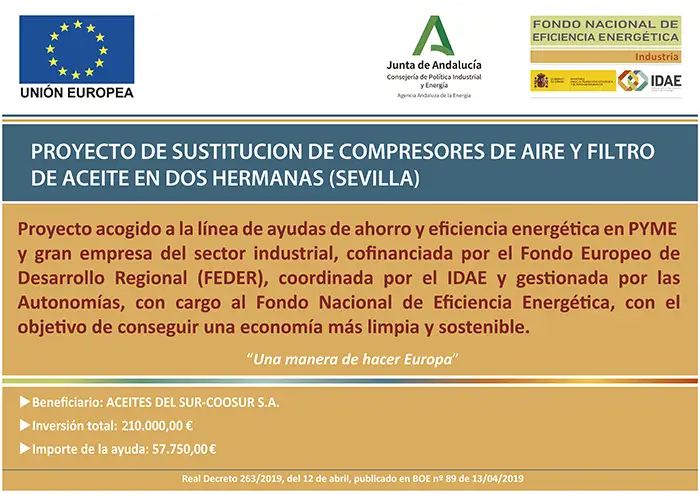 cartel_beneficiarios_feder-industria_Acesur Dos Hermanas web